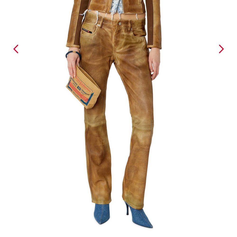 Diesel L-Texa slim-fit leather trousers